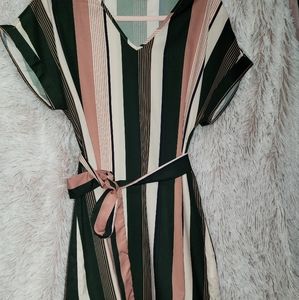 Dress, size Large, Pink, Green & Beige